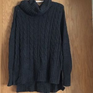 Dark Gray knit cowl neck sweater